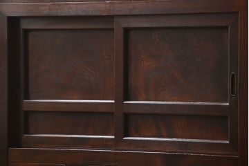 アンティーク家具　古民具・骨董 組子細工が上品な3.5尺水屋箪笥(食器棚、戸棚、茶箪笥)