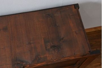 アンティーク家具　古民具・骨董 組子細工が上品な3.5尺水屋箪笥(食器棚、戸棚、茶箪笥)