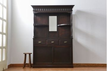 アンティーク家具 大正ロマン 希少品 バーカウンターキャビネット(収納棚、飾り棚、カップボード)