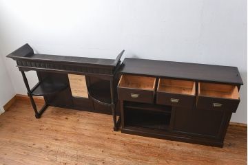 アンティーク家具 大正ロマン 希少品 バーカウンターキャビネット(収納棚、飾り棚、カップボード)
