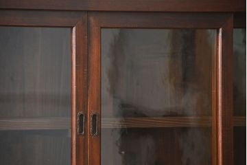 アンティーク家具　古民具・骨董 味わい深い六尺関西収納棚(戸棚、ガラスケース、水屋箪笥)