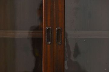 アンティーク家具　古民具・骨董 味わい深い六尺関西収納棚(戸棚、ガラスケース、水屋箪笥)