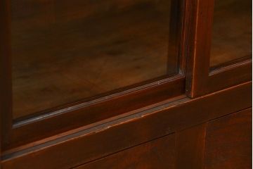 アンティーク家具　古民具・骨董 味わい深い六尺関西収納棚(戸棚、ガラスケース、水屋箪笥)