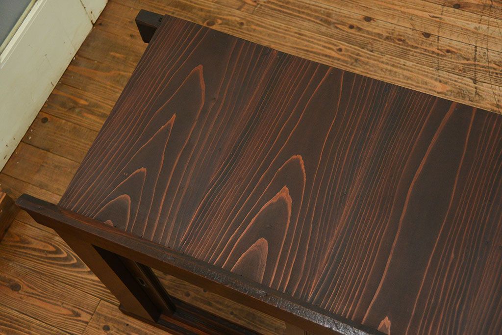 アンティーク家具　古民具・骨董 味わい深い六尺関西収納棚(戸棚、ガラスケース、水屋箪笥)