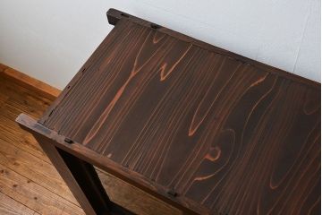 アンティーク家具　古民具・骨董 味わい深い六尺関西収納棚(戸棚、ガラスケース、水屋箪笥)