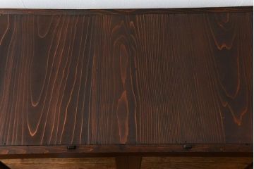 アンティーク家具　古民具・骨董 味わい深い六尺関西収納棚(戸棚、ガラスケース、水屋箪笥)