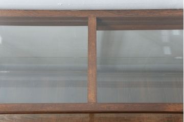 アンティーク家具　アンティーク 古いナラ材の大きなガラスケース(ショーケース、陳列棚)