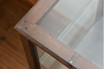 アンティーク家具　アンティーク 古いナラ材の大きなガラスケース(ショーケース、陳列棚)