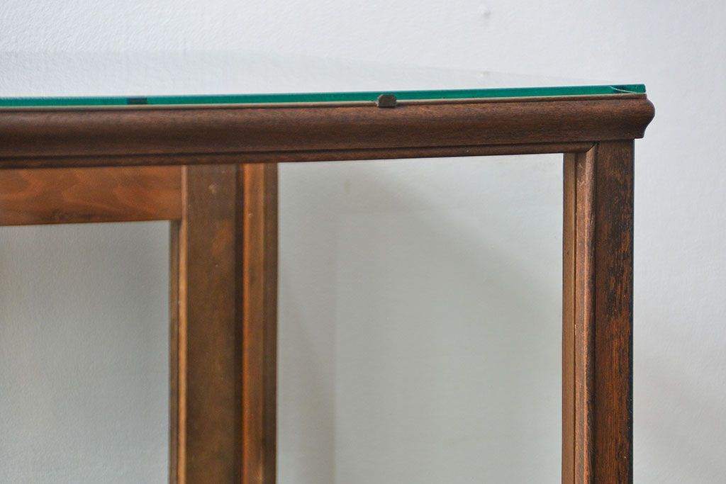 アンティーク家具　アンティーク 古いナラ材の大きなガラスケース(ショーケース、陳列棚)