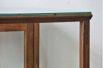 アンティーク家具　アンティーク 古いナラ材の大きなガラスケース(ショーケース、陳列棚)