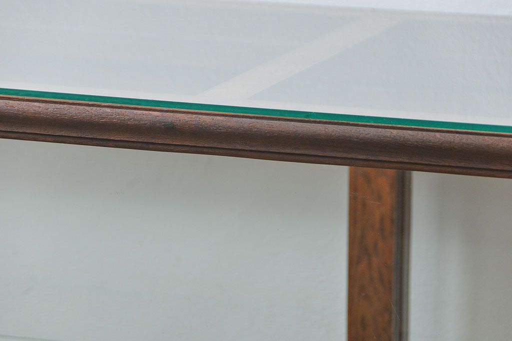 アンティーク家具　アンティーク 古いナラ材の大きなガラスケース(ショーケース、陳列棚)