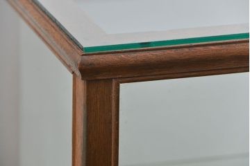 アンティーク家具　アンティーク 古いナラ材の大きなガラスケース(ショーケース、陳列棚)