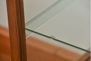 アンティーク家具　アンティーク 古いナラ材の大きなガラスケース(ショーケース、陳列棚)