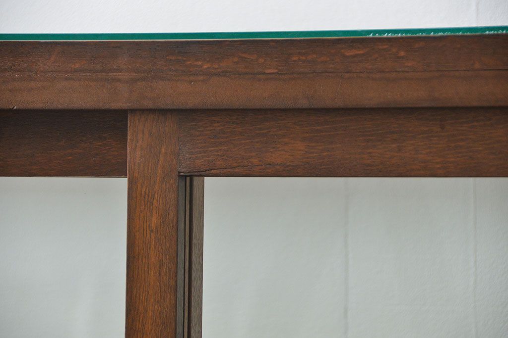 アンティーク家具　アンティーク 古いナラ材の大きなガラスケース(ショーケース、陳列棚)