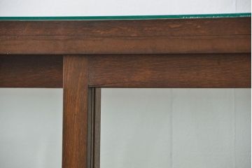 アンティーク家具　アンティーク 古いナラ材の大きなガラスケース(ショーケース、陳列棚)