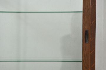 アンティーク家具　アンティーク 古いナラ材の大きなガラスケース(ショーケース、陳列棚)