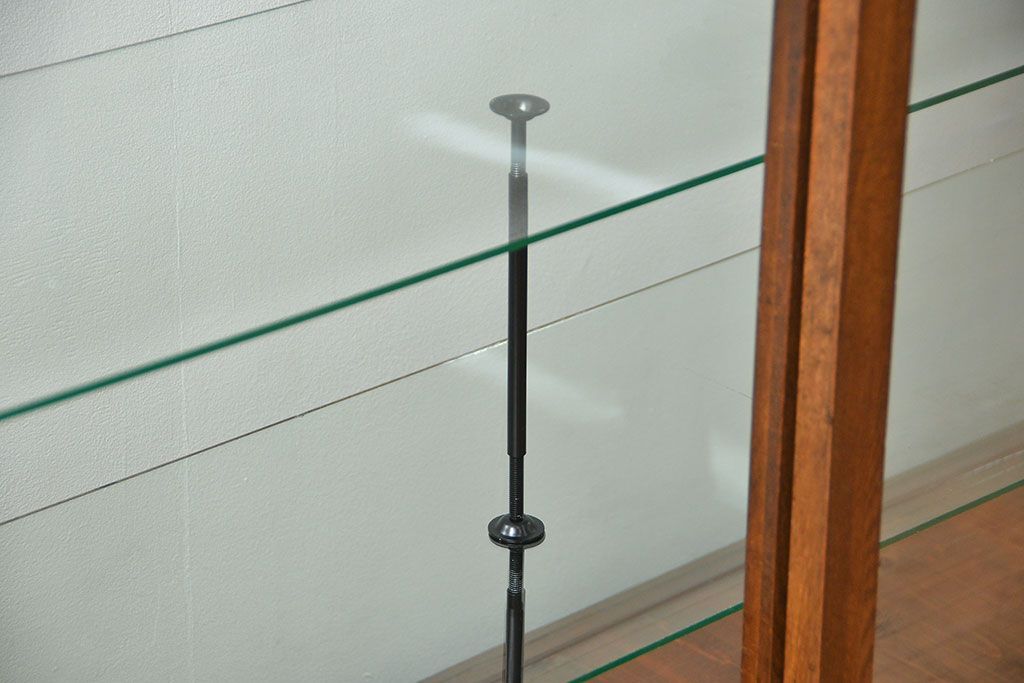 アンティーク家具　アンティーク 古いナラ材の大きなガラスケース(ショーケース、陳列棚)