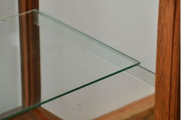 アンティーク家具　アンティーク 古いナラ材の大きなガラスケース(ショーケース、陳列棚)