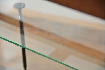 アンティーク家具　アンティーク 古いナラ材の大きなガラスケース(ショーケース、陳列棚)