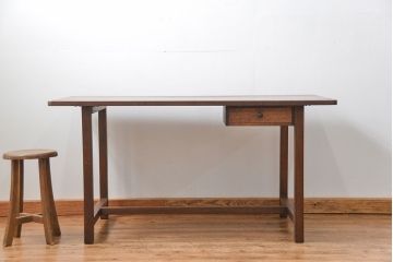 アンティーク家具　アンティーク 古い木のシンプルな作業台(テーブル、机)