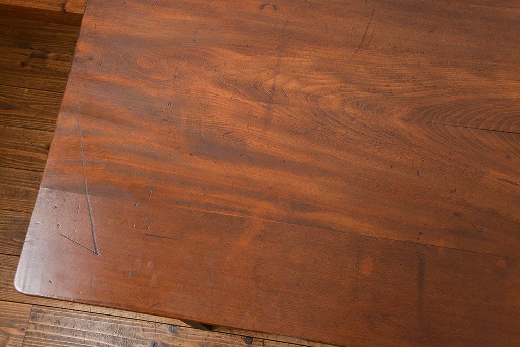 アンティーク家具　アンティーク 古い木のシンプルな作業台(テーブル、机)