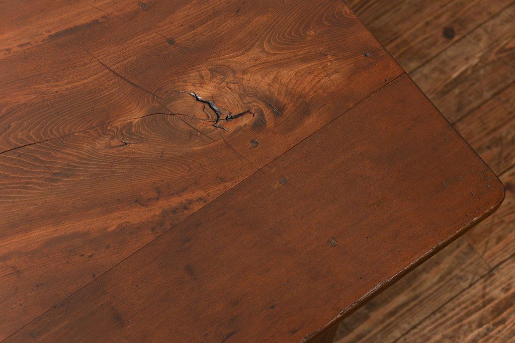 アンティーク家具　アンティーク 古い木のシンプルな作業台(テーブル、机)