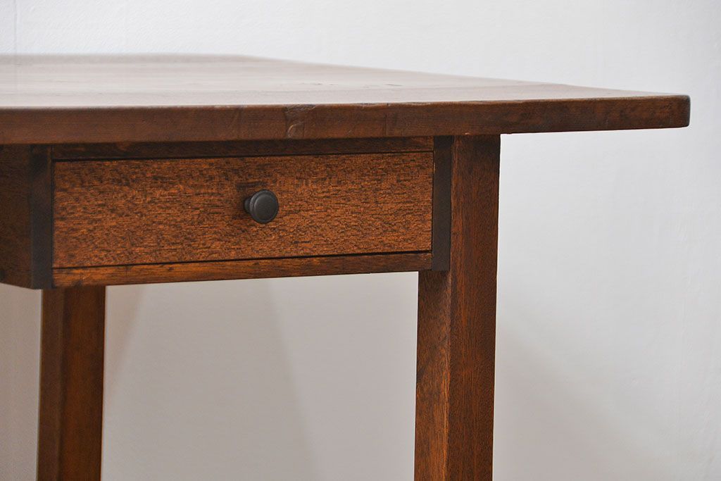 アンティーク家具　アンティーク 古い木のシンプルな作業台(テーブル、机)