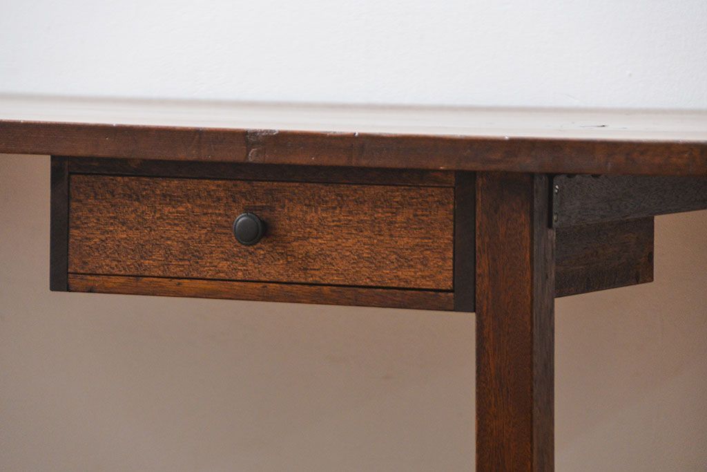 アンティーク家具　アンティーク 古い木のシンプルな作業台(テーブル、机)