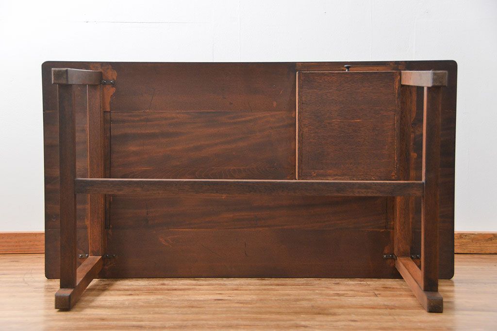 アンティーク家具　アンティーク 古い木のシンプルな作業台(テーブル、机)