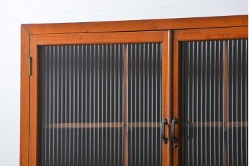 アンティーク家具　アンティーク 脚付きマス目収納棚(食器棚、本棚、升目棚)