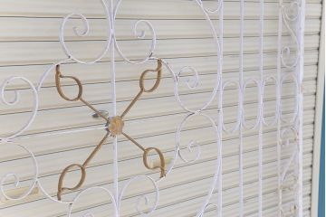 中古　大きなロートアイアンガーデンフェンス(3)(洋風フェンス、ヨーロッパ風フェンス、門扉、鉄柵)