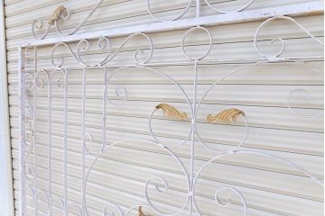 中古　大きなロートアイアンガーデンフェンス(3)(洋風フェンス、ヨーロッパ風フェンス、門扉、鉄柵)