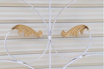 中古　大きなロートアイアンガーデンフェンス(3)(洋風フェンス、ヨーロッパ風フェンス、門扉、鉄柵)