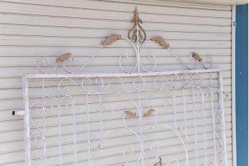 中古　ロートアイアンのガーデンフェンス(1)(洋風フェンス、ヨーロッパ風フェンス、門扉、鉄柵)