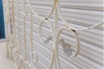 中古　ロートアイアンのガーデンフェンス(2)(洋風フェンス、ヨーロッパ風フェンス、門扉、鉄柵)