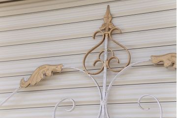 中古　ロートアイアンのガーデンフェンス(3)(洋風フェンス、ヨーロッパ風フェンス、門扉、鉄柵)