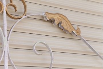 中古　洋風!大きなロートアイアンのガーデンフェンス(1)(ヨーロッパ風フェンス、門扉、鉄柵)