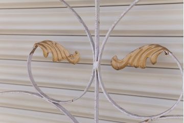 中古　洋風!大きなロートアイアンのガーデンフェンス(1)(ヨーロッパ風フェンス、門扉、鉄柵)