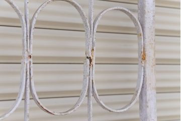 中古　洋風!大きなロートアイアンのガーデンフェンス(1)(ヨーロッパ風フェンス、門扉、鉄柵)