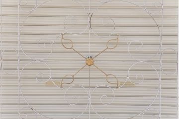 中古　洋風!大きなロートアイアンのガーデンフェンス(1)(ヨーロッパ風フェンス、門扉、鉄柵)