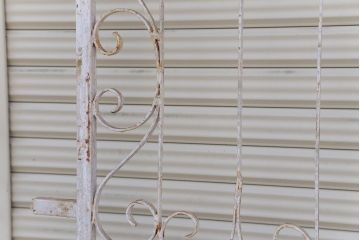 中古　洋風!大きなロートアイアンのガーデンフェンス(1)(ヨーロッパ風フェンス、門扉、鉄柵)