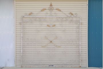 中古　洋風!大きなロートアイアンのガーデンフェンス(1)(ヨーロッパ風フェンス、門扉、鉄柵)