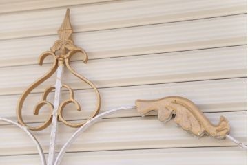 中古　洋風!大きなロートアイアンのガーデンフェンス(1)(ヨーロッパ風フェンス、門扉、鉄柵)