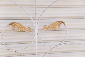 中古　洋風!大きなロートアイアンのガーデンフェンス(1)(ヨーロッパ風フェンス、門扉、鉄柵)