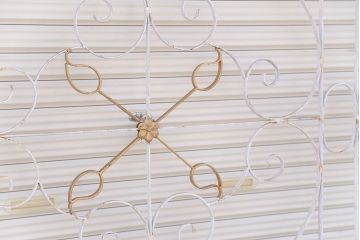 中古　洋風!大きなロートアイアンのガーデンフェンス(1)(ヨーロッパ風フェンス、門扉、鉄柵)