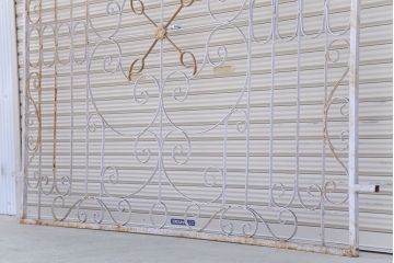 中古　大きなロートアイアンガーデンフェンス(8)(洋風フェンス、ヨーロッパ風フェンス、門扉、鉄柵)