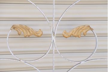 中古　大きなロートアイアンガーデンフェンス(8)(洋風フェンス、ヨーロッパ風フェンス、門扉、鉄柵)