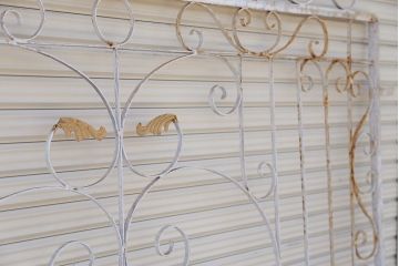 中古　大きなロートアイアンガーデンフェンス(8)(洋風フェンス、ヨーロッパ風フェンス、門扉、鉄柵)