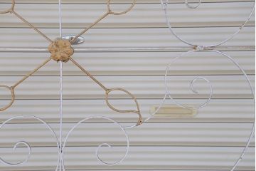 中古　大きなロートアイアンガーデンフェンス(8)(洋風フェンス、ヨーロッパ風フェンス、門扉、鉄柵)