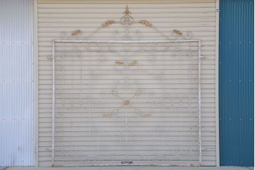 中古　洋風!大きなロートアイアンのガーデンフェンス(3)(ヨーロッパ風フェンス、門扉、鉄柵)